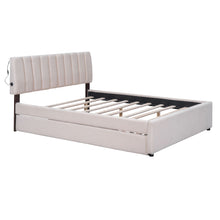 Load image into Gallery viewer, Upholstered Platform Bed With Trundle
