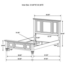 Load image into Gallery viewer, Copper - Queen Panel Bed With Structured Headboard And Slatted Design - White