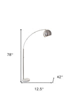 Load image into Gallery viewer, Steel Arc Floor Lamp With Solid Color Bowl Shade - Silver