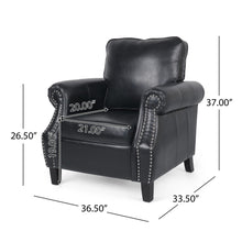 Load image into Gallery viewer, Contemporary Club Chair With Nailhead Trim And Rolled Armrests