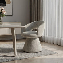 Load image into Gallery viewer, Boucle Partially Open Back Swivel Dining Arm Chair - Dark Gray