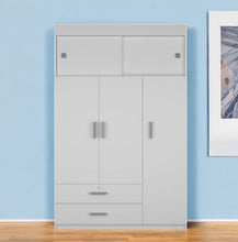 Load image into Gallery viewer, Tall Three Door Closet With Sliding Doors - White