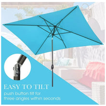 Load image into Gallery viewer, Rectangular Patio Umbrella With Crank Tilt, Polyester UV-Resistant Canopy