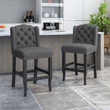 Load image into Gallery viewer, Vienna - Fabric Tufted Counter Stool With Nailhead Accents (Set of 2)