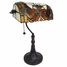 Load image into Gallery viewer, Candlestick Table Lamp With Beige Dome Shade - Dark Brown