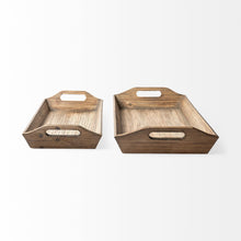 Load image into Gallery viewer, Wood With Grains And Knots Highlight Trays (Set of 2) - Natural / Brown