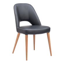 Load image into Gallery viewer, Upholstered Faux Leather Open Back Dining Side Chairs (Set of 2) - Black