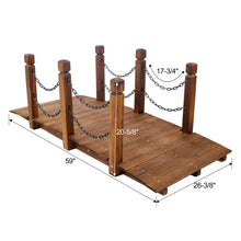 Load image into Gallery viewer, Wooden Arc Footbridge With Chain Railings For Backyard Creek Stained 5 Ft - Brown