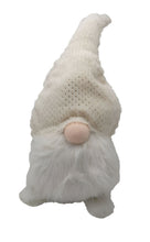Load image into Gallery viewer, Fabric Christmas Standing Gnome Tabletop Sculpture - White