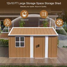 Load image into Gallery viewer, Heavy Duty Metal Storage Shed With Windows And Lockable Door, Weatherproof Outdoor Garden Shed