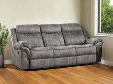 Load image into Gallery viewer, Velvet Reclining USB Sofa With Black Legs - Gray