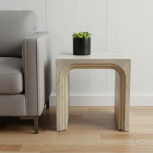 Load image into Gallery viewer, Solid Wood Square Sled End Table - White