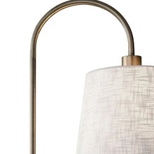 Load image into Gallery viewer, Tray Table Floor Lamp With White Solid Color Empire Shade - Black / Brass