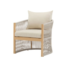 Load image into Gallery viewer, Modern Curved Aluminum Lounge Chair With Stylish Rope Weave Design And Cushioned Comfort For Outdoor