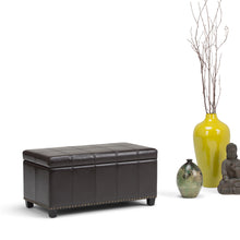 Load image into Gallery viewer, Amelia - Transitional Storage Ottoman Bench