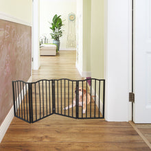 Load image into Gallery viewer, Pet Gate Dog Gate For Doorways, Stairs Or House Freestanding Folding - Dark Brown