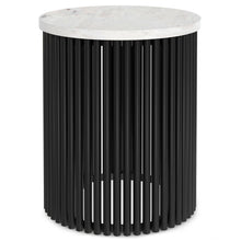 Load image into Gallery viewer, Marble Round End Table - White / Black