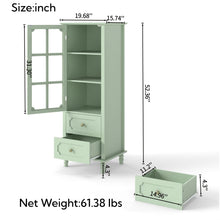 Load image into Gallery viewer, Minimalism Buffet Cabinet With Glass Doors And Double Drawer