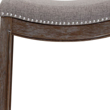 Load image into Gallery viewer, Wood Fabric And Solid Wood Backless Counter Height Bar Chair - Taupe / Brown