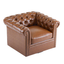 Load image into Gallery viewer, Chesterfield Style Swivel Club Chair With Button Tufted