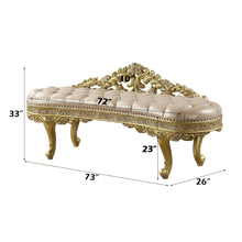 Load image into Gallery viewer, Cabriole - Synthetic Leather Bench - Gold