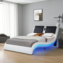 Load image into Gallery viewer, Platform Bed Frame With LED Lighting, tooth Music, Vibration Massage
