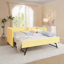Load image into Gallery viewer, Gingham Daybed With USB Charging Port, Wave-Shaped Design