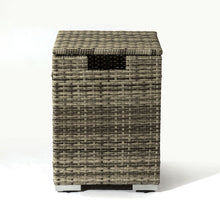 Load image into Gallery viewer, 32" Propane Gas Fire Pit Table With Propane Tank Cover, 50000 Btu Rectangular Steel Fire Pit With Beautiful Wicker Base