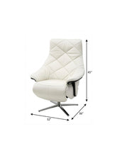 Load image into Gallery viewer, Tufted Genuine Leather Power Swivel Recliner - White