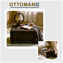 Load image into Gallery viewer, Square Tufted Storage Ottoman With Nailhead Trim