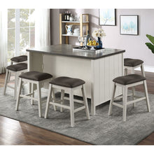 Load image into Gallery viewer, Counter Height Dining Table With Storage Cabinet Base - Dark Gray / Off White / Off White / Gray