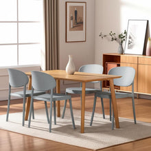 Load image into Gallery viewer, Contemporary Heavy Duty Plastic Dining Side Chairs (Set of 4) - Gray
