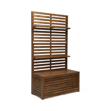 Load image into Gallery viewer, Storage Bench With Rack - Teak