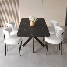 Load image into Gallery viewer, Extendable Dining Table Set With Curved Backrest Upholstered Chairs
