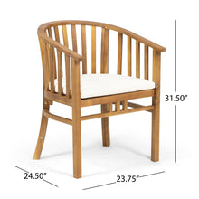 Load image into Gallery viewer, Outdoor Wooden Dining Chairs With Cushions (Set of 2)