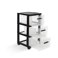 Load image into Gallery viewer, Plastic Square Accent Cabinet With Three Drawers - Black