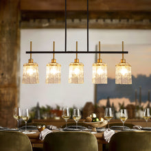 Load image into Gallery viewer, Chandelier 5 Light, Fixture Over Table - Black / Gold