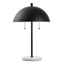 Load image into Gallery viewer, Round Table Lamp LED With Globe Shade - Black