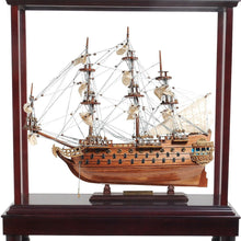 Load image into Gallery viewer, Hand Painted Model Boat Tabletop Sculpture (401923) - Brown