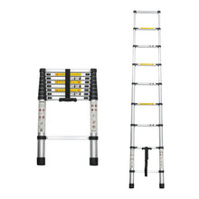 Load image into Gallery viewer, Telescopic Extension Ladder, Folding Portable Multi Purpose For Indoor Outdoor Work - Black