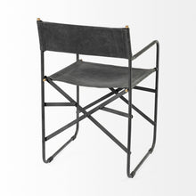 Load image into Gallery viewer, Leather Open Back Dining Arm Chair - Black