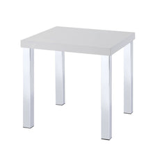 Load image into Gallery viewer, High Gloss Square End Table - Chrome And White