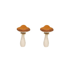 Load image into Gallery viewer, Mushroom Holiday Ornament, For Harvest Festival Fall Festival & Thanksgiving Table Decorations (Set of 2) - Beige / Orange
