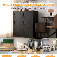 Load image into Gallery viewer, 6 Door Employee Storage Locker, Lockers For Office, Gym, School, And Home With Card Slot - Black
