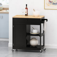 Load image into Gallery viewer, Lanier - Kitchen Cart With Wheels - Black