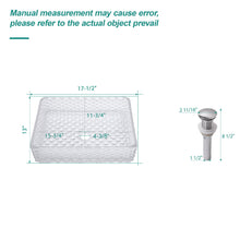 Load image into Gallery viewer, Rectangle Vessel Sink With Diamond Texture With Pop Up Drain (No Faucet) - White