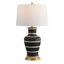 Load image into Gallery viewer, Urn Table Lamp With Drum Shade - Black / Gold