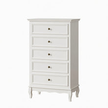 Load image into Gallery viewer, 5 Drawer Tall Wide Chest Of Drawers - White