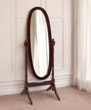 Load image into Gallery viewer, 59" Cherry Oval Framed Cheval Standing Mirror - Brown