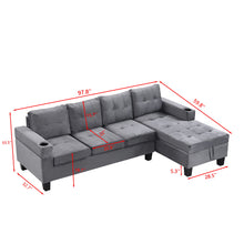 Load image into Gallery viewer, Modern Sectional Sofa Set With L Shape Chaise Lounge And Storage